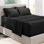 Queen Bed Sheets Set - 4 Piece Bedding - 1 Flat Sheet, 1 Fitted Sheet and 2 Pillow Cases